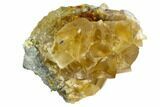 Lustrous Yellow Calcite Crystal Cluster - Fluorescent! #125323-1